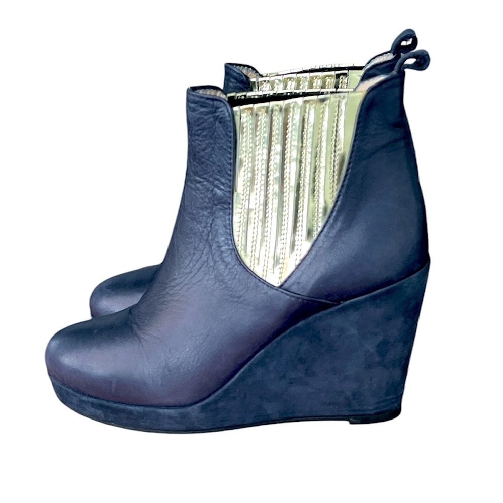 Mysuelly leather platform ankle boots size 5.5